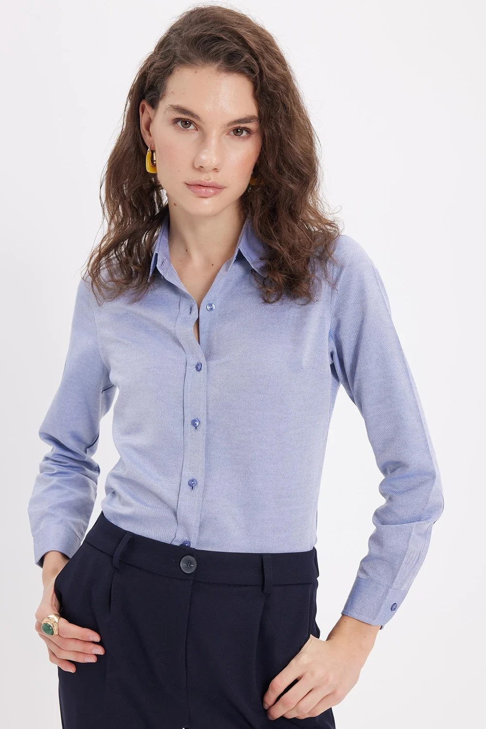 Kadın Slim Fit Dar Kesim Uzun Kollu Pamuklu