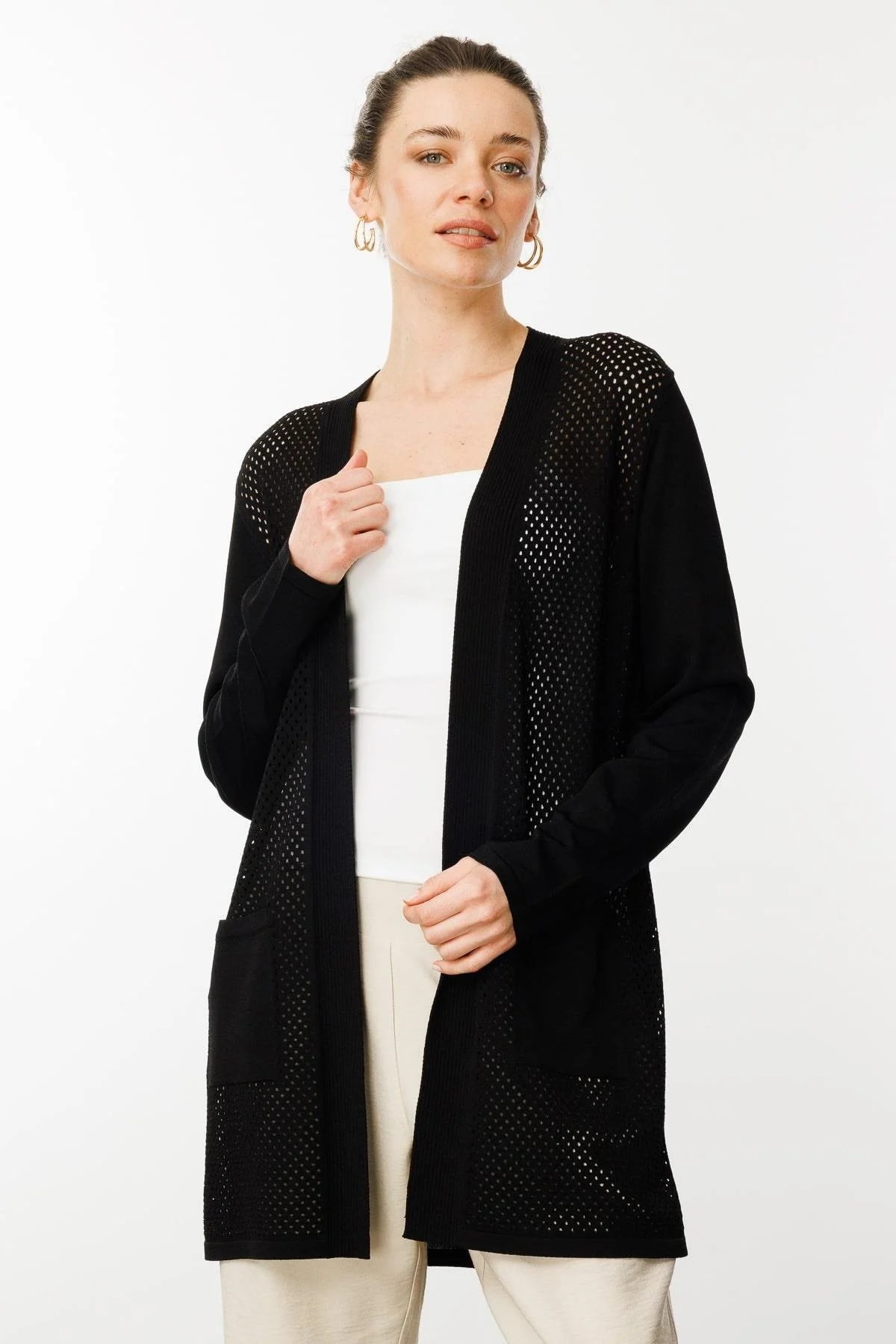 Kadın Yazlık Triko Hırka Siyah