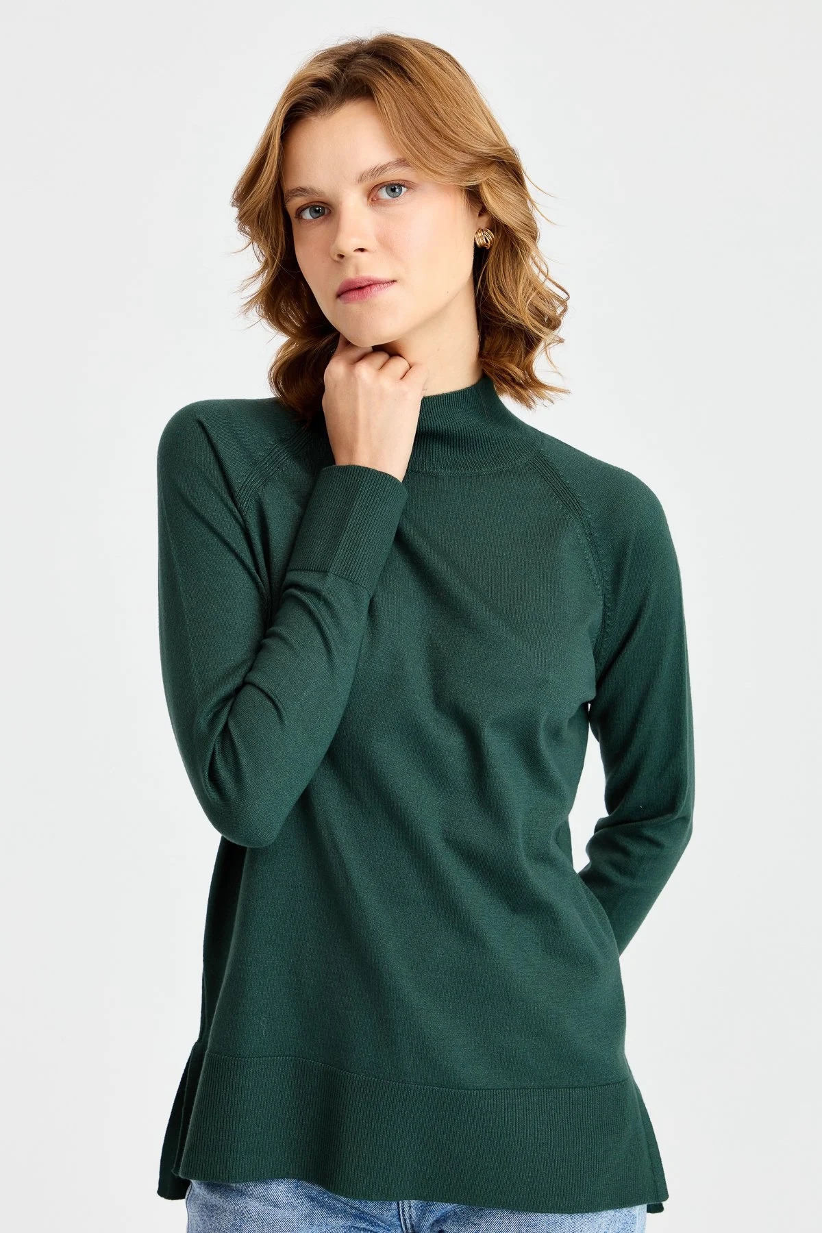 BOĞAZLI KADIN SADE KAZAK