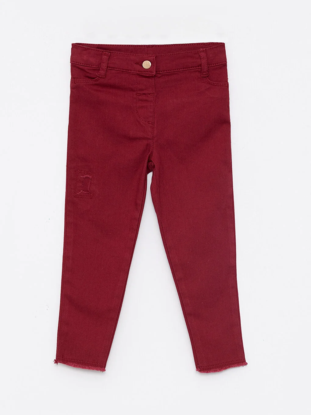 Basic Gabardin Kız Bebek Pantolon Açık Bordo