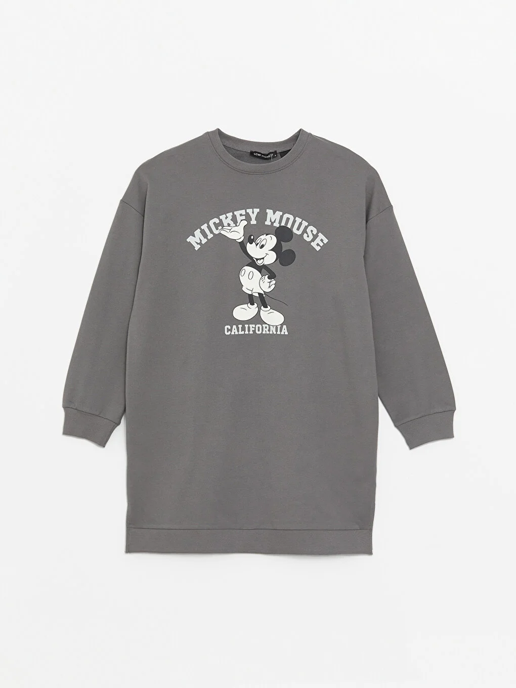 Bisiklet Yaka Mickey Mouse Baskılı Kadın Sweatshirt Tunik